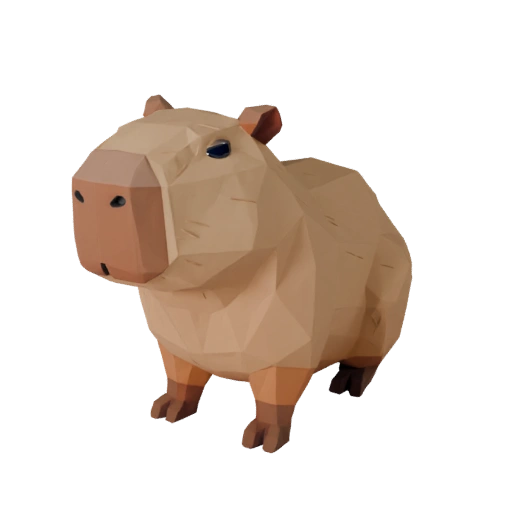 Modèle 3D Capybara Low Poly - Asset Unity avec FBX | PBR
