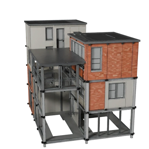 Modulares Wohnungs-Bausatz 3D-Modell für Blender - Render-Asset