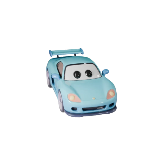 Modelo 3D de Carro Esportivo de Desenho Animado para Jogos Estilizados Ativo PBR (Legacy)