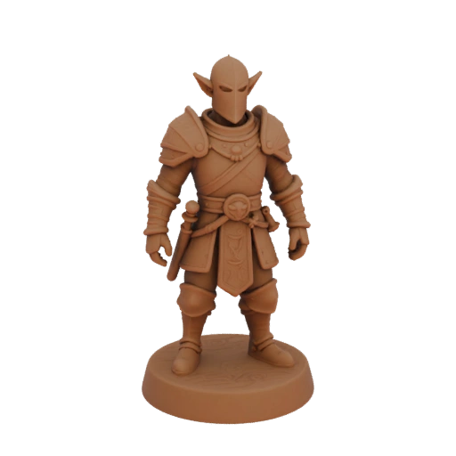 Medieval Elf Fighter Miniature STL