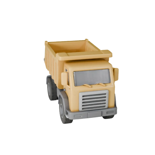 Modelo 3D de Caminhão Basculante de Desenho Animado para Jogos Estilizados Asset PBR (Legacy)