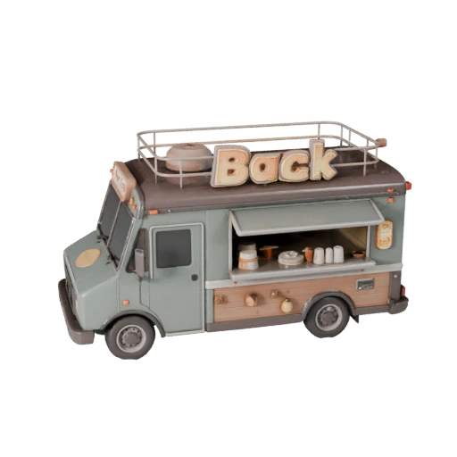 Modelo 3D de Caminhão de Comida para Unity - Asset de Jogo Low Poly (Legacy)