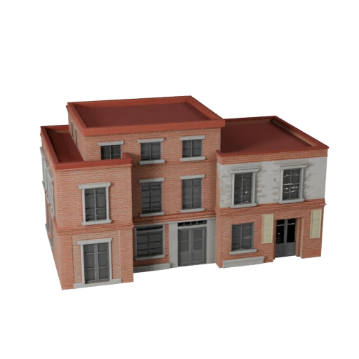 Maison Méditerranéenne Low Poly 3D pour Jeux et RV