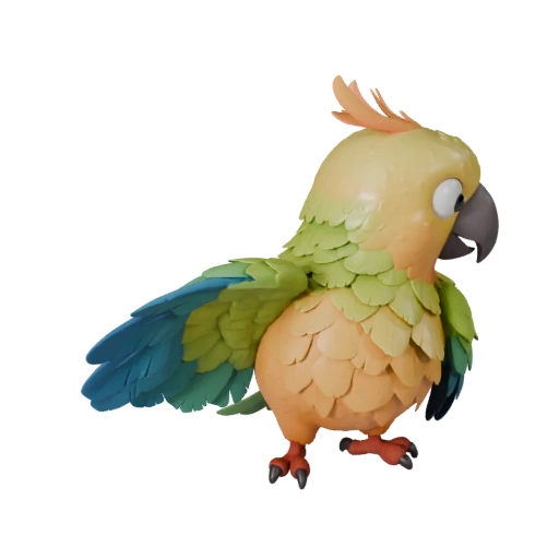 Cartoon Cockatoo 3D Model - Stylized Asset for Animation | PBR