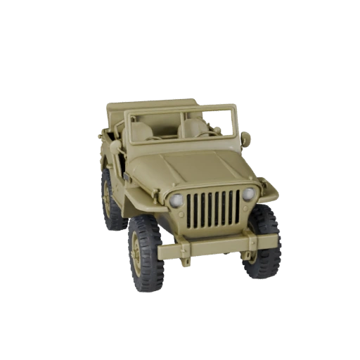 Printable Wwii Military Jeep STL 3D Model - Display