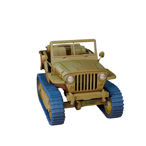 Cartoon Wwii Military Jeep 3D Model - Stylized Game Asset