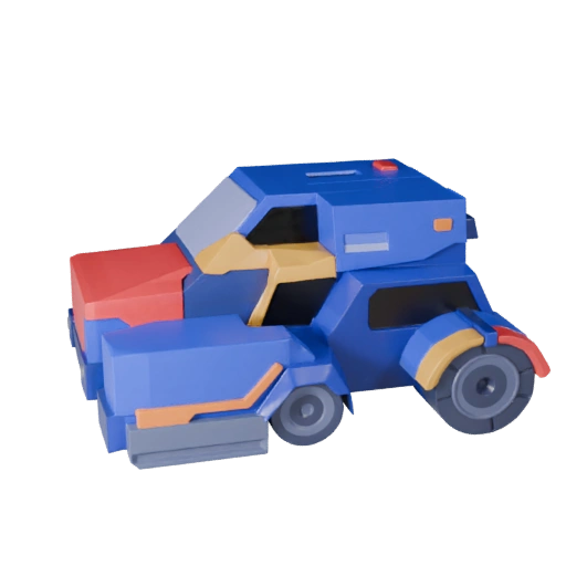 Lunar Cargo Rover 3D Model - Stylized Low Poly Game Asset