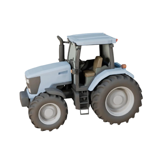 Low Poly Farm Tractor 3D Model for Unity & Unreal Games