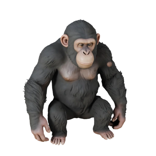 Modelo 3D de chimpancé para Blender - Activo PBR con Texturas | PBR