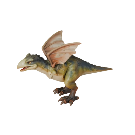 Modelo 3D de Pterodáctilo Caricatura - Activo Estilizado para Animación