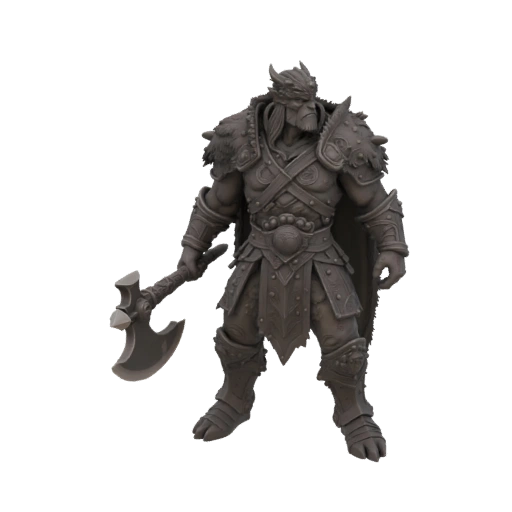 Miniature STL Barbare Dragonborn Dark Fantasy