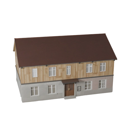 Modèle 3D de maison ranch stylisée - Atout de jeu pour l'architecture
