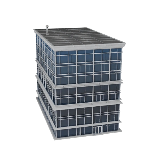 Curtain Wall Facade 3D Model for Unity - Game Asset