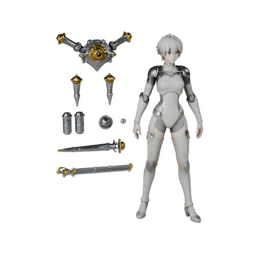 Modèle de personnage magicien anime endurci au combat - Monté