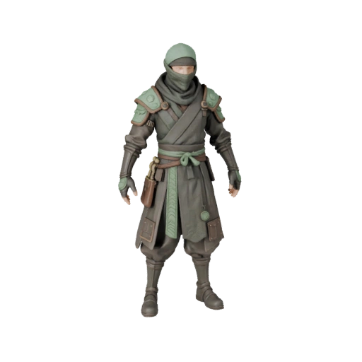 Modelo de Personaje Ninja Blindado de Ciencia Ficción - Articulado