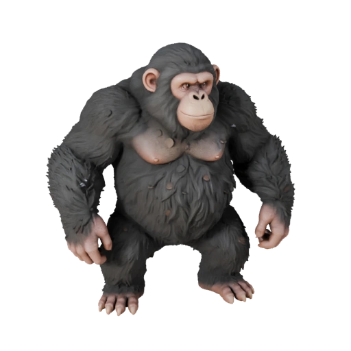 Modelo 3D de Chimpancé de Alto Poligonaje - Recurso STL Detallado para Impresión