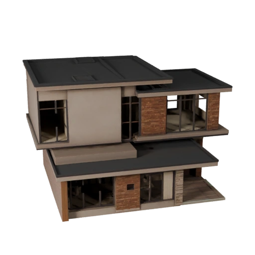 Modernes Haus 3D-Modell für Unreal - Echtzeit-Asset für UE-Szenen