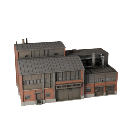Low Poly Cement Plant 3D Model for Realtime Games and VR