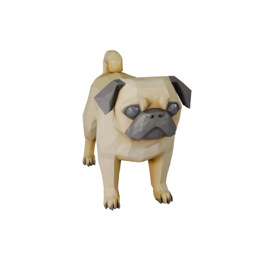 Low Poly Pug Dog 3D Model - Unity Game Asset with FBX | Royalty-Free