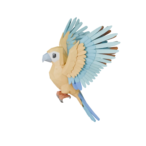 Low Poly Cockatoo 3D Model - Unity Game Asset with FBX | PBR