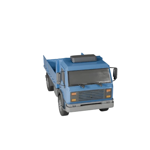 Modelo 3D de Caminhão Baú Baixo Poli para Unity & Unreal PBR Asset