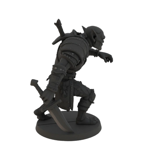Miniatura STL de Guerrero Duende de Fantasía - Acechando
