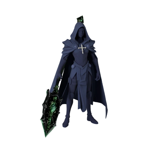 Cyberpunk Arcane Cleric Character Model - Rigged