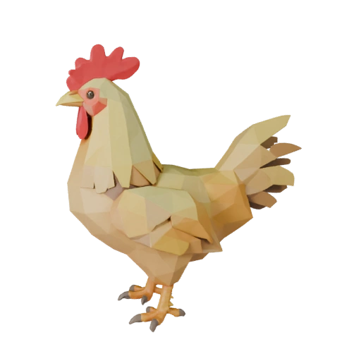 Low Poly Rooster 3D Model - Unity Game Asset with FBX | Royalty-Free