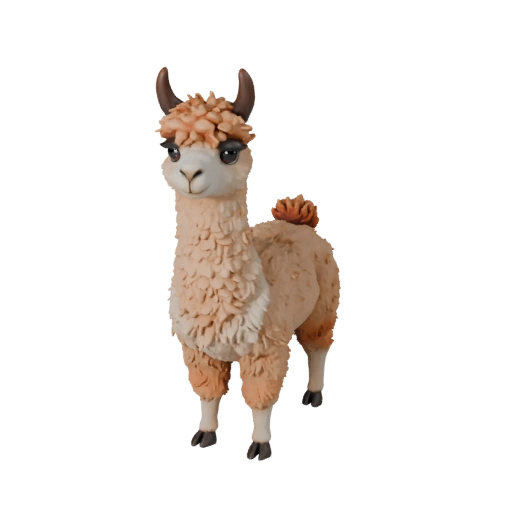 Modèle 3D d'Alpaga Dessin Animé - Asset Stylisé pour Animation | PBR