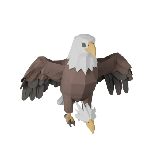 نموذج نسر أصلع منخفض المضلع ثلاثي الأبعاد - أصل لعبة Unity مع FBX | PBR