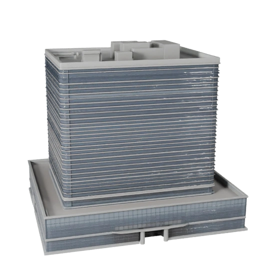 Printable Office Atrium Building STL 3D Model - Scale Asset