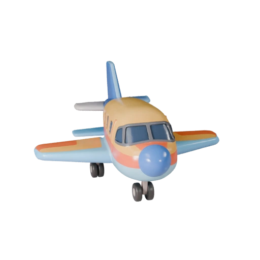 Cartoon Airplane 3D Model for Stylized Games PBR Asset