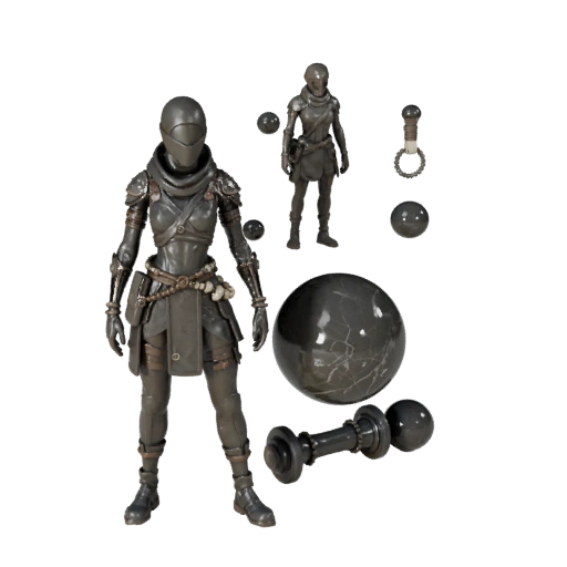 Modelo de Personaje Ninja Post-Apocalíptico - Articulado