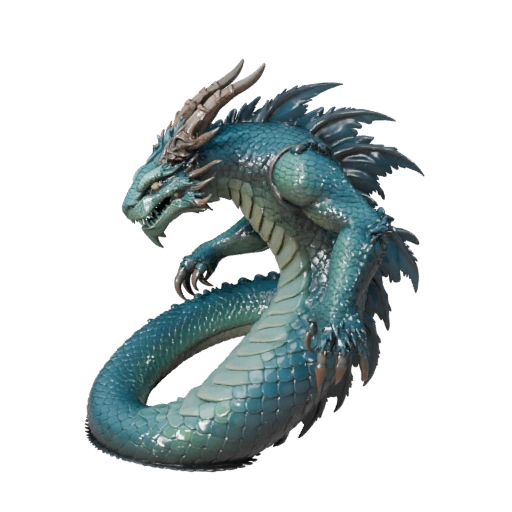 Modelo 3D de Serpiente Marina para Blender - Asset PBR con Texturas