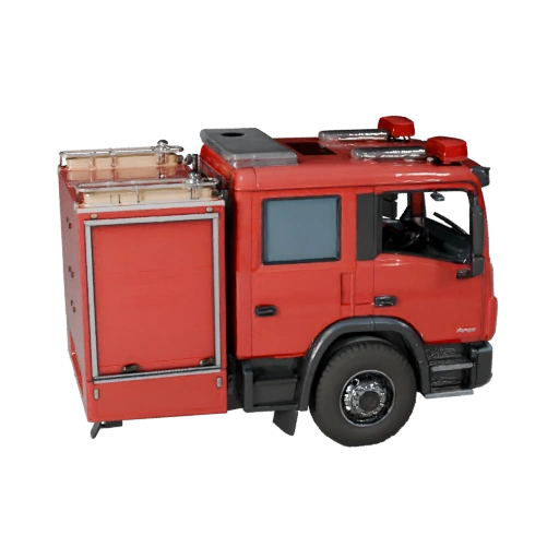 Hohe Poly Feuerwehrauto 3D Modell für Studio-Renderings - PBR