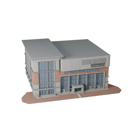 Stylized Library Building 3D Model - Game Asset for Architecture