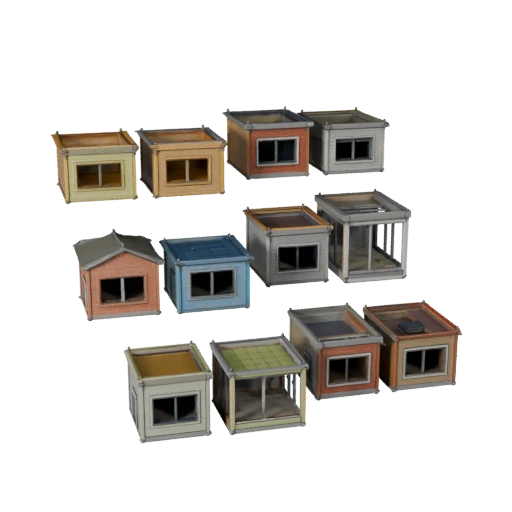 Low Poly Modulares Wohnungs-Bausatz 3D-Modell für Spiele & VR