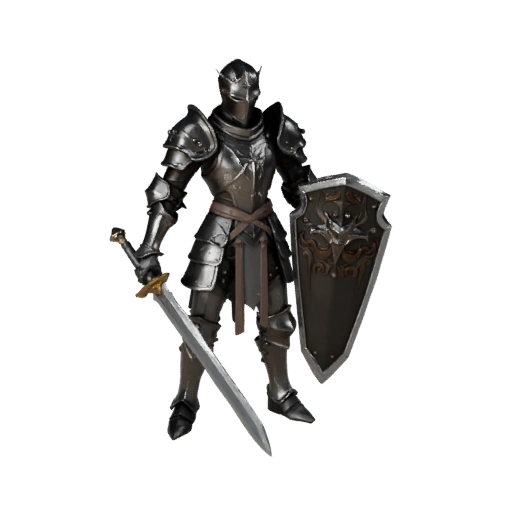 Modèle de personnage Paladin endurci au combat - Anime - Monté