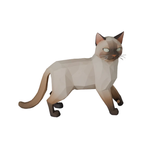 Low Poly Birmanische Katze 3D-Modell - Unity Game Asset mit FBX | PBR