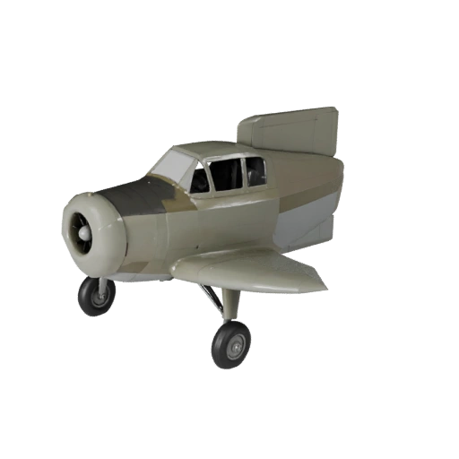 Vintage Fighter Plane 3D Model - High Poly PBR Asset for