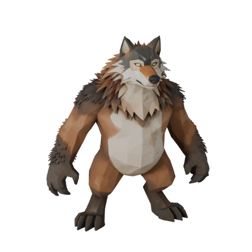 Low Poly Wolf 3D Model - Unity Game Asset with FBX | Royalty-Free