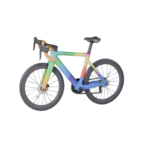 Cartoon Road Bicycle 3D Model - Stylized Game Asset