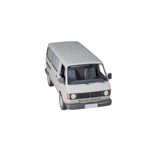 Retro Van 3D Model for Unreal Engine - Game Ready Asset