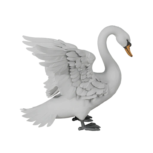 Modelo 3D de Cisne de Alto Poligonagem - Ativo STL Detalhado para Impressão | PBR