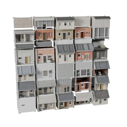 City Block Kit 3D Model for Blender - Render Asset