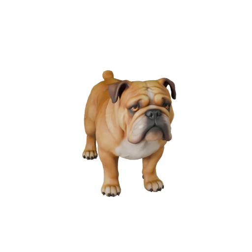 Modelo 3D de Perro Bulldog Caricatura - Asset Estilizado para Animación