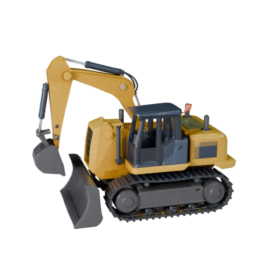 Modèle 3D de Bulldozer Dessin Animé pour Jeux Stylisés Actif PBR