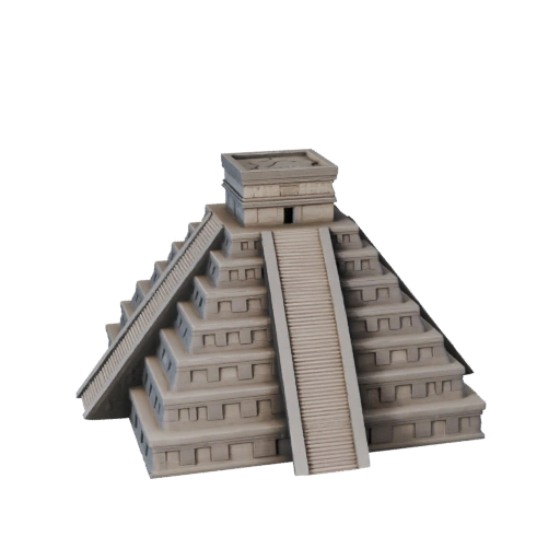 Printable Chichen Itza Pyramid STL 3D Model - Scale Asset