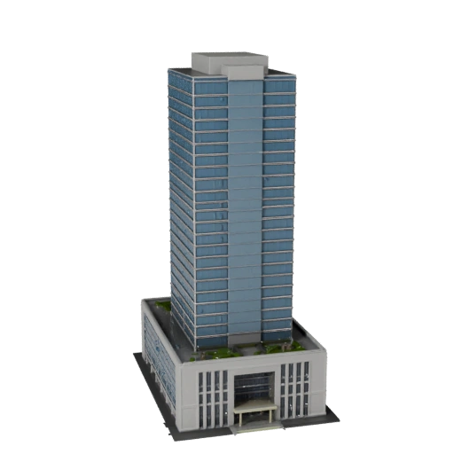 Glas-Wolkenkratzer 3D-Modell für Blender - Render-Asset