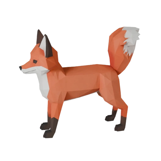 Low Poly Red Fox 3D Model - Unity Game Asset with FBX | Royalty-Free